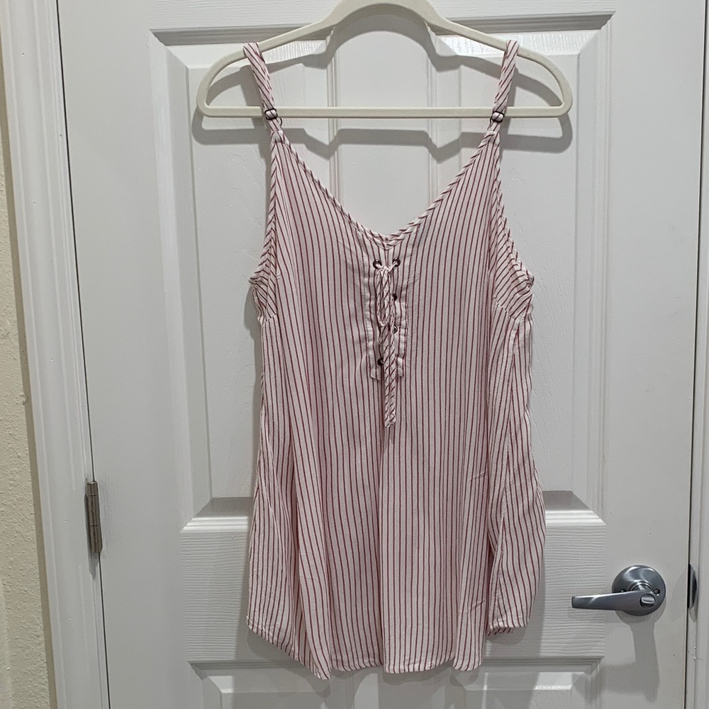 Torrid Red and White Striped Tank